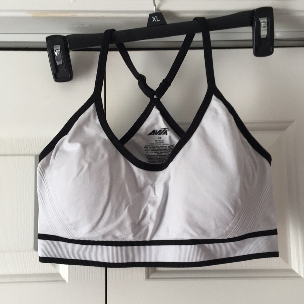 AVIA Women's White & Black Sports Bra
